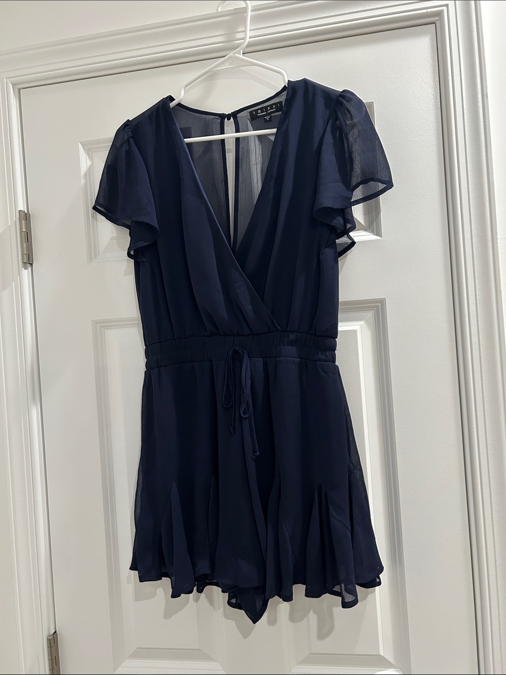 Navy Wrap-Front Romper